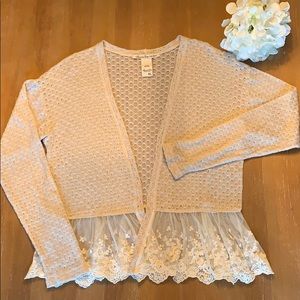 American Rag Lace Trim Cardigan
